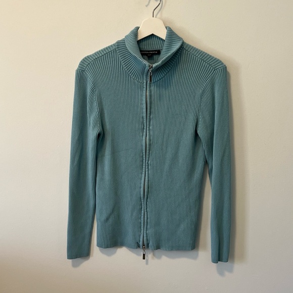 Boston Proper Ribbed Full Zip Cardigan - Picture 2 of 10
